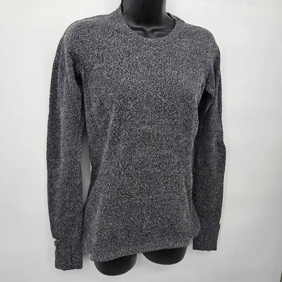 Lululemon Runderful Long Sleeve Size 8 Reconnect Jacquard White Black Top - Picture 2 of 11